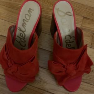 Sam Edelman Yumi Mules Havana Red Size 8
